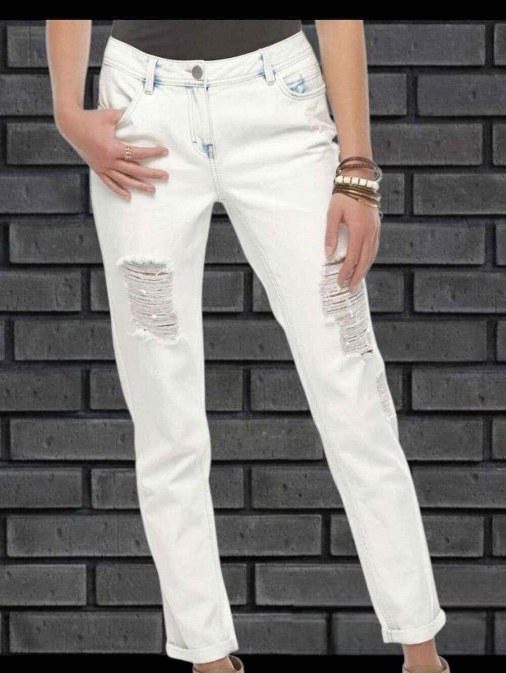 NWT Bongo Distressed Boyfriend Jeans Super Bleach Acid Wash Pink Stitch Sz 5
